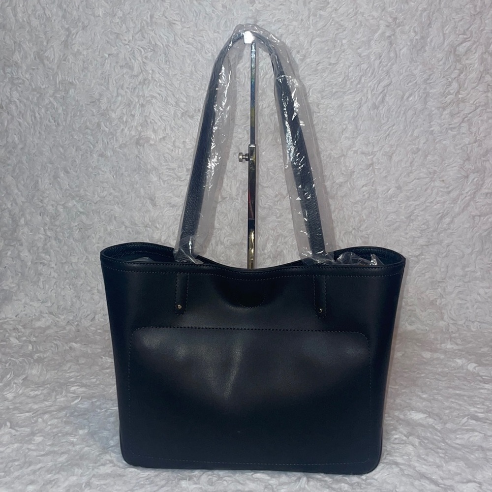 New Longchamp Cavalcade Lambskin Leather Shoulder Tote Bag Purse Black - Picture 9 of 16